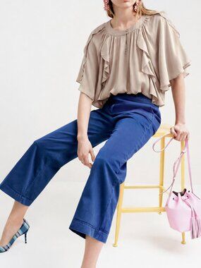 Silk Ruffle Flowy Blouse (1311)